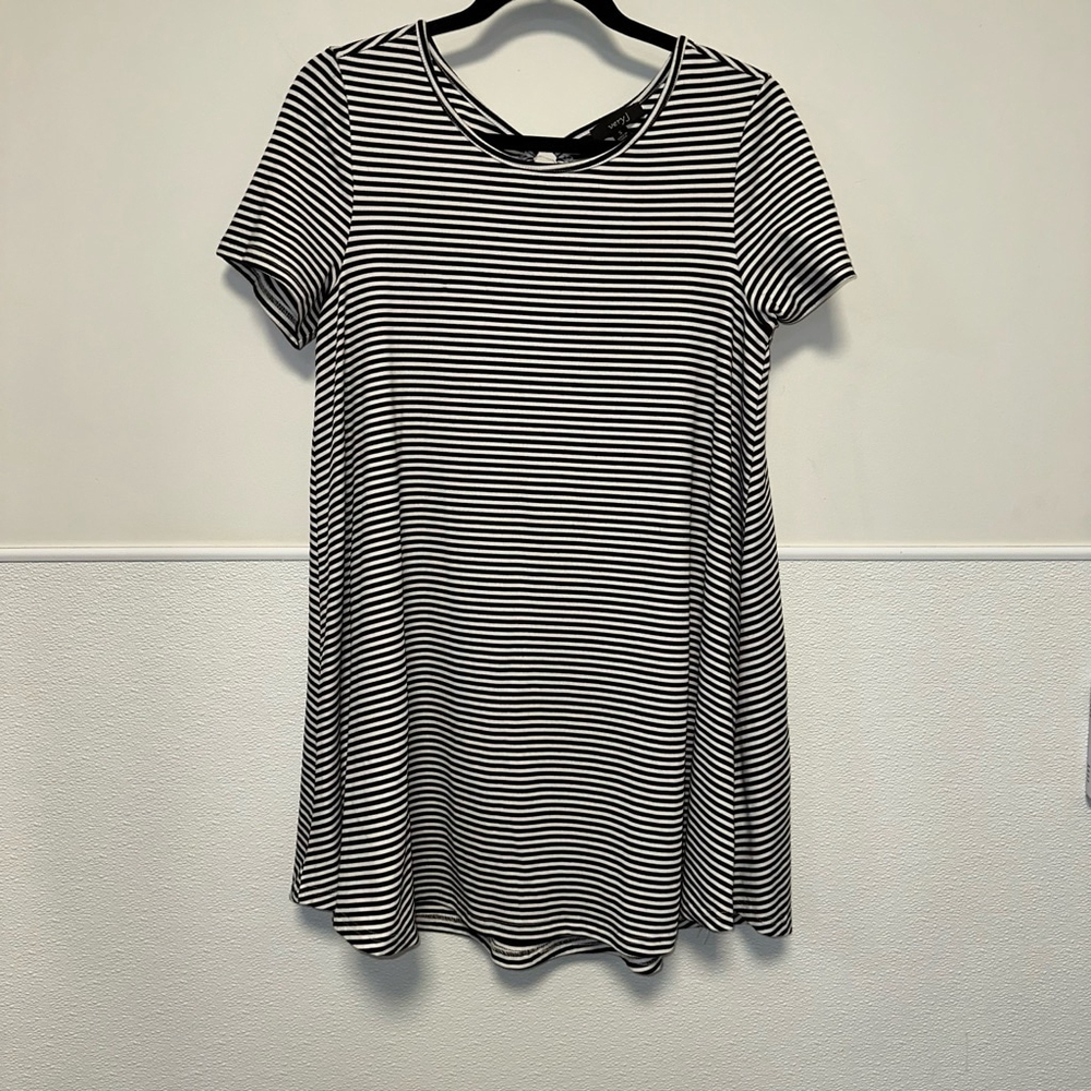 Women's Very J Dress Size S Black White Striped - Picture 6 of 9